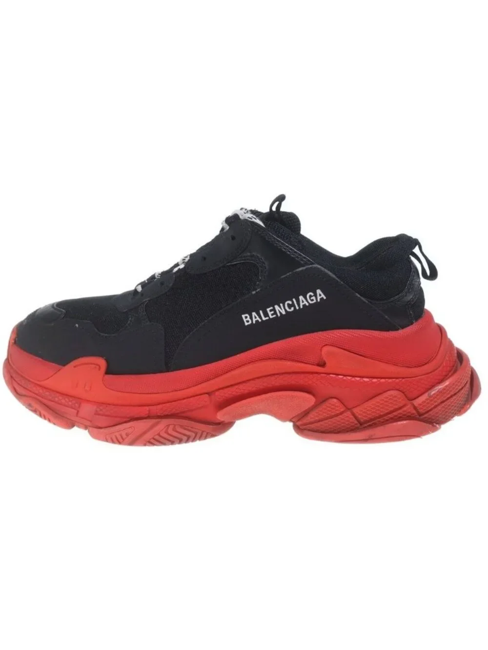 Balenciaga Triple S Leather Low Cut Sneakers Black